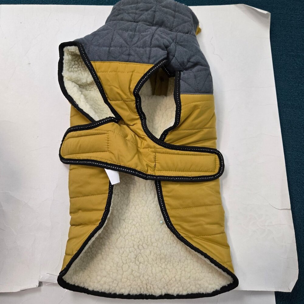 Eddie Bauer Gray and Yellow Quilted Dog Jacket - Picture 5 of 10